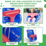 Colorful plastic kids' swing set with adjustable features - UKBuyZone