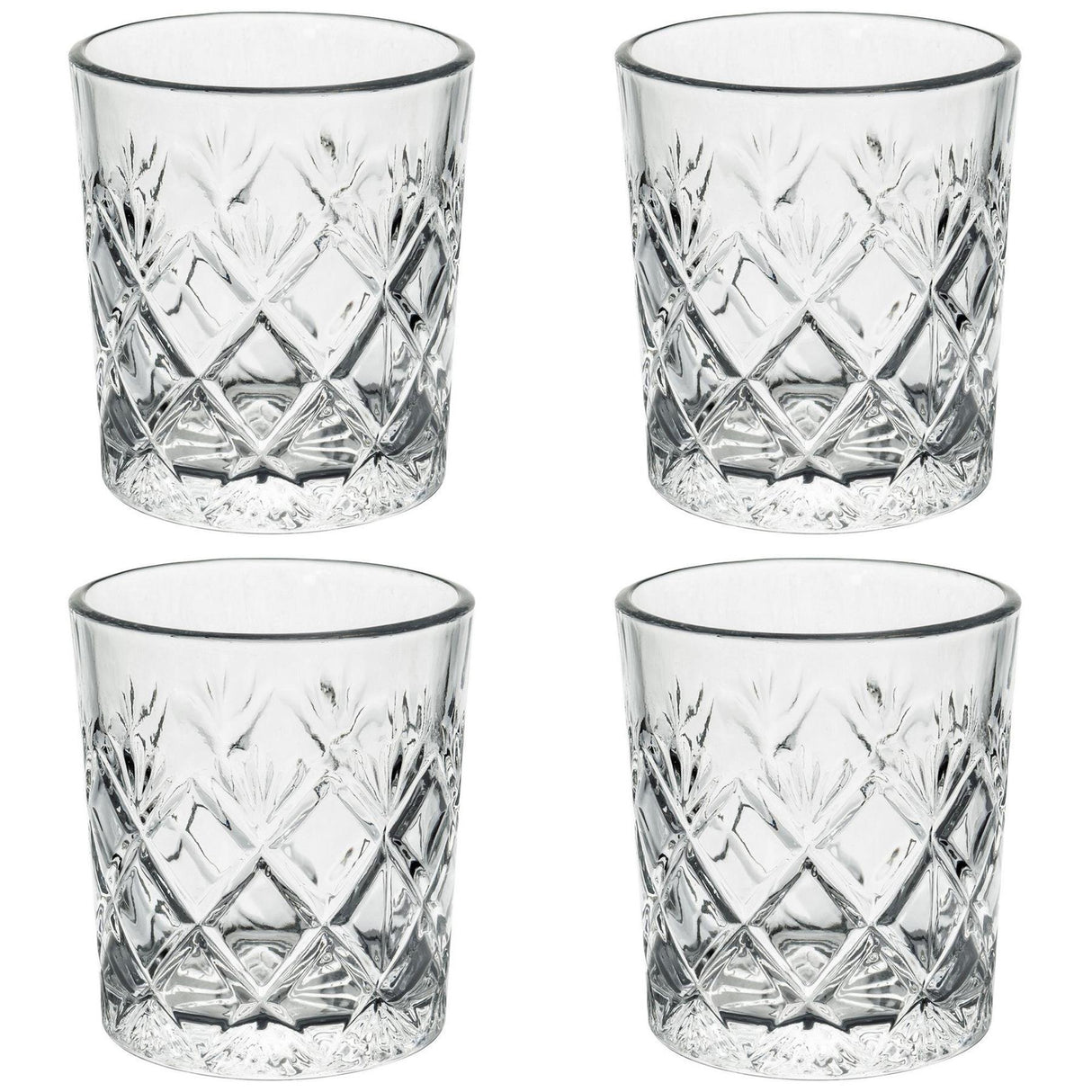 Set of 4 230ML Whisky Drinking  Glasses by GEEZY - UKBuyZone