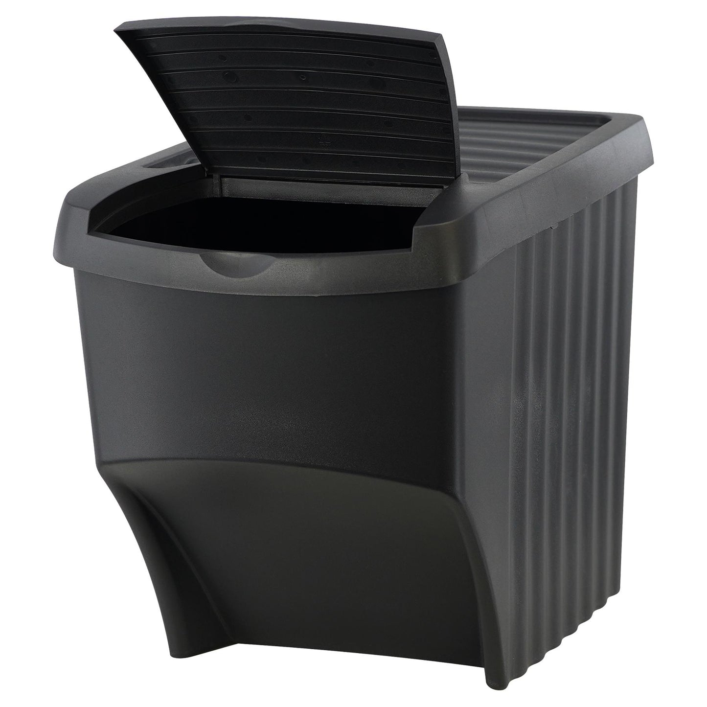 22 L set of 3 Large Plastic Waste Recycling Bin With Lids by Geezy - UKBuyZone