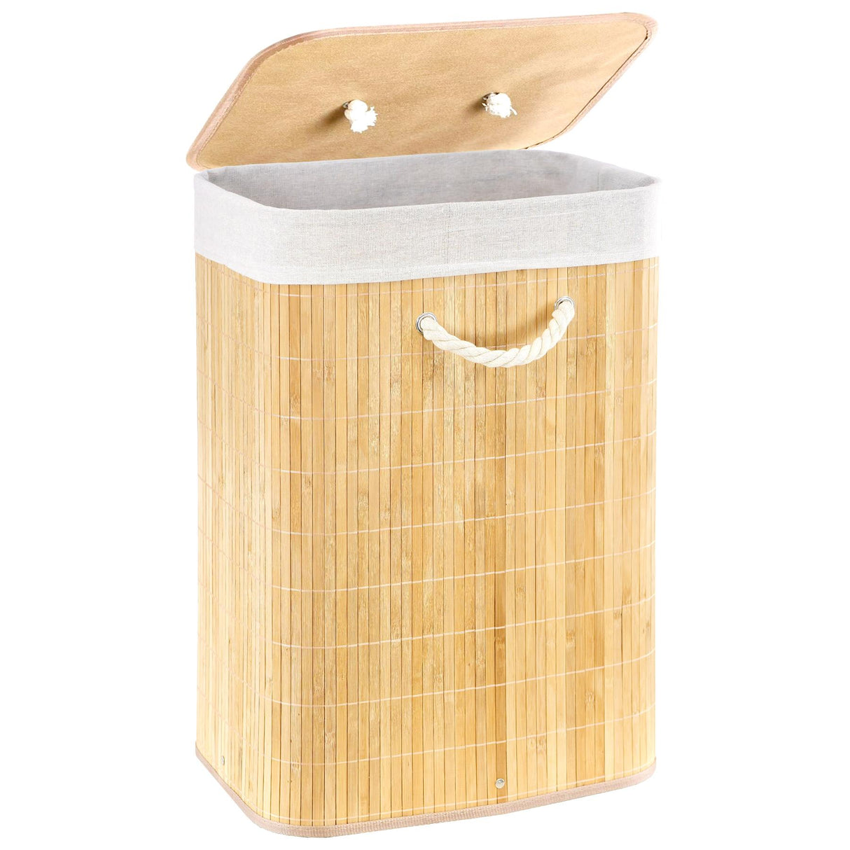 Brown Bamboo Laundry Hamper 72L