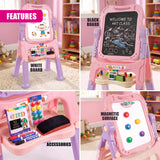 Pink Folding Double-Sided Magnetic Drawing Board