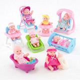 Set of 8 Mini Baby Dolls with Costumes & Accessories