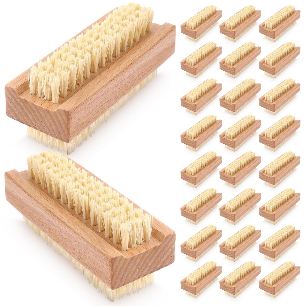 GEEZY Double Sided Wooden Nail Scrubbing Brushes