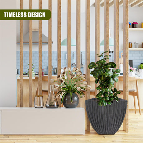 Large Charcoal Black Lotus Square Planter by GEEZY - UKBuyZone