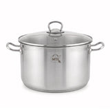 Stainless Steel Stock Pot with Glass Lid - 9 L
