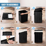Black Bamboo Laundry Hamper 72L