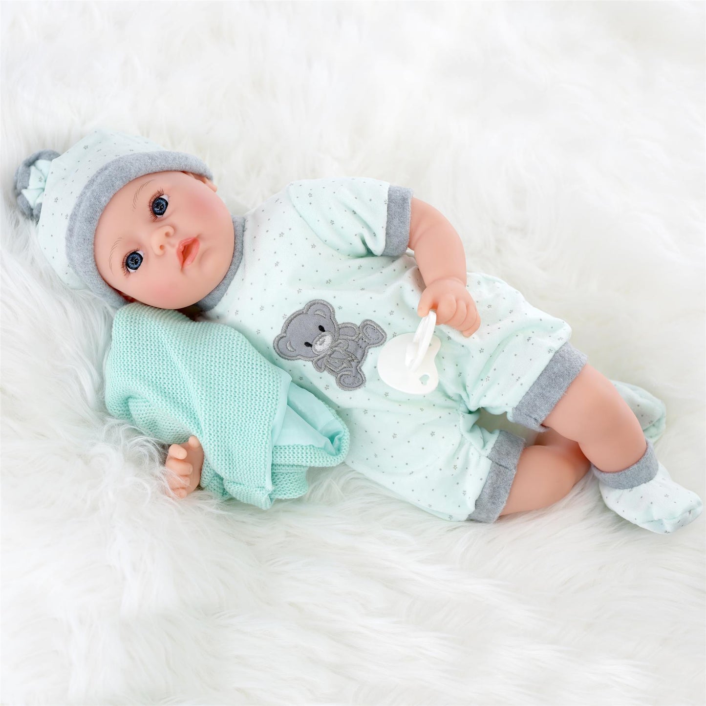 Baby Doll With Dummy & Sounds Mint by BiBi Doll - UKBuyZone