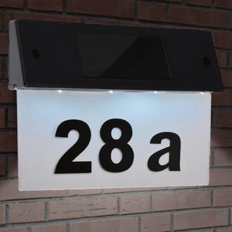 Solar LED House Number Plate Door Sign by Geezy - UKBuyZone