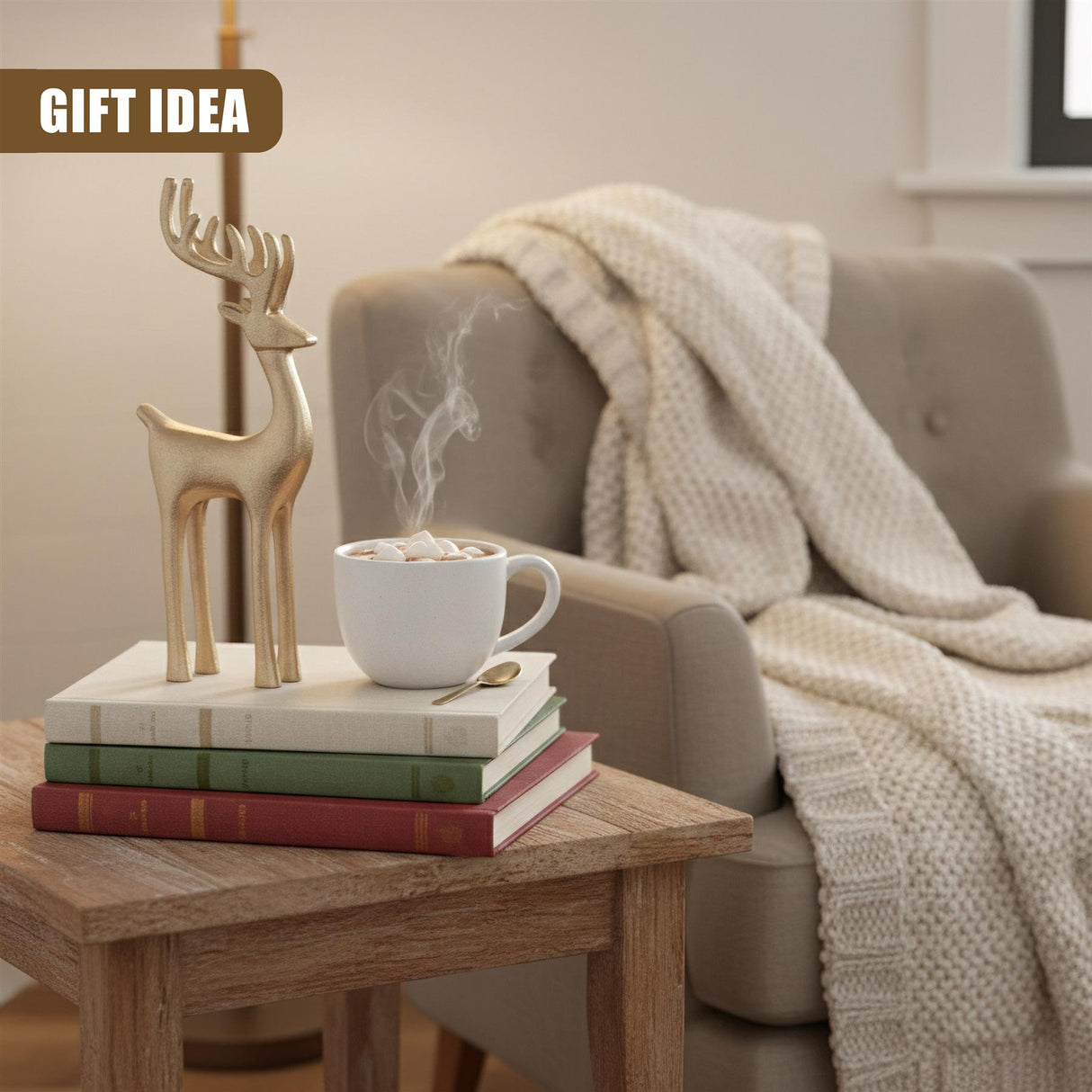 Golden Reindeer Ornament