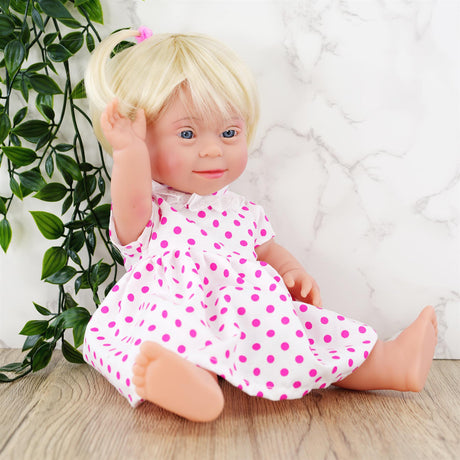 BiBi Doll Down Syndrome Girl - Blonde Hair (36 cm / 14") by BiBi Doll - UKBuyZone