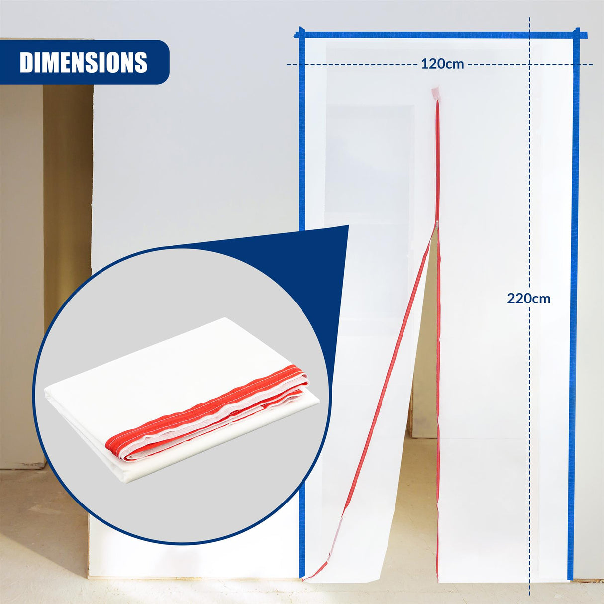 Door Dust Sheet with Zip 220x120cm