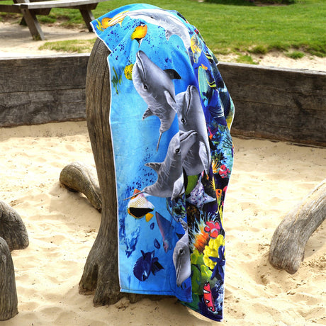 Dolphins Design Large Towel by GEEZY - UKBuyZone