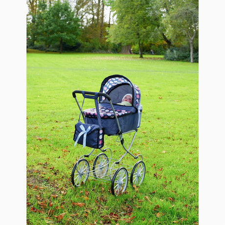 Navy Blue Dolls Vintage Cambridge Pram by The Magic Toy Shop - UKBuyZone