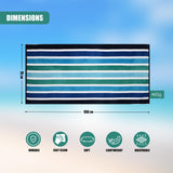 Velour Striped Beach Towel Midnight Oasis by GEEZY - UKBuyZone