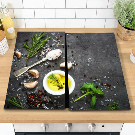 Glass Cutting Boards with Salt & Garlic Design by Geezy - UKBuyZone