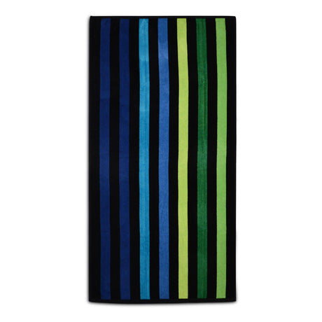 Large Velour Striped Beach Towel (Blue Oasis) by Geezy - UKBuyZone