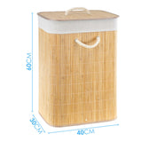 Brown Bamboo Laundry Hamper 72L