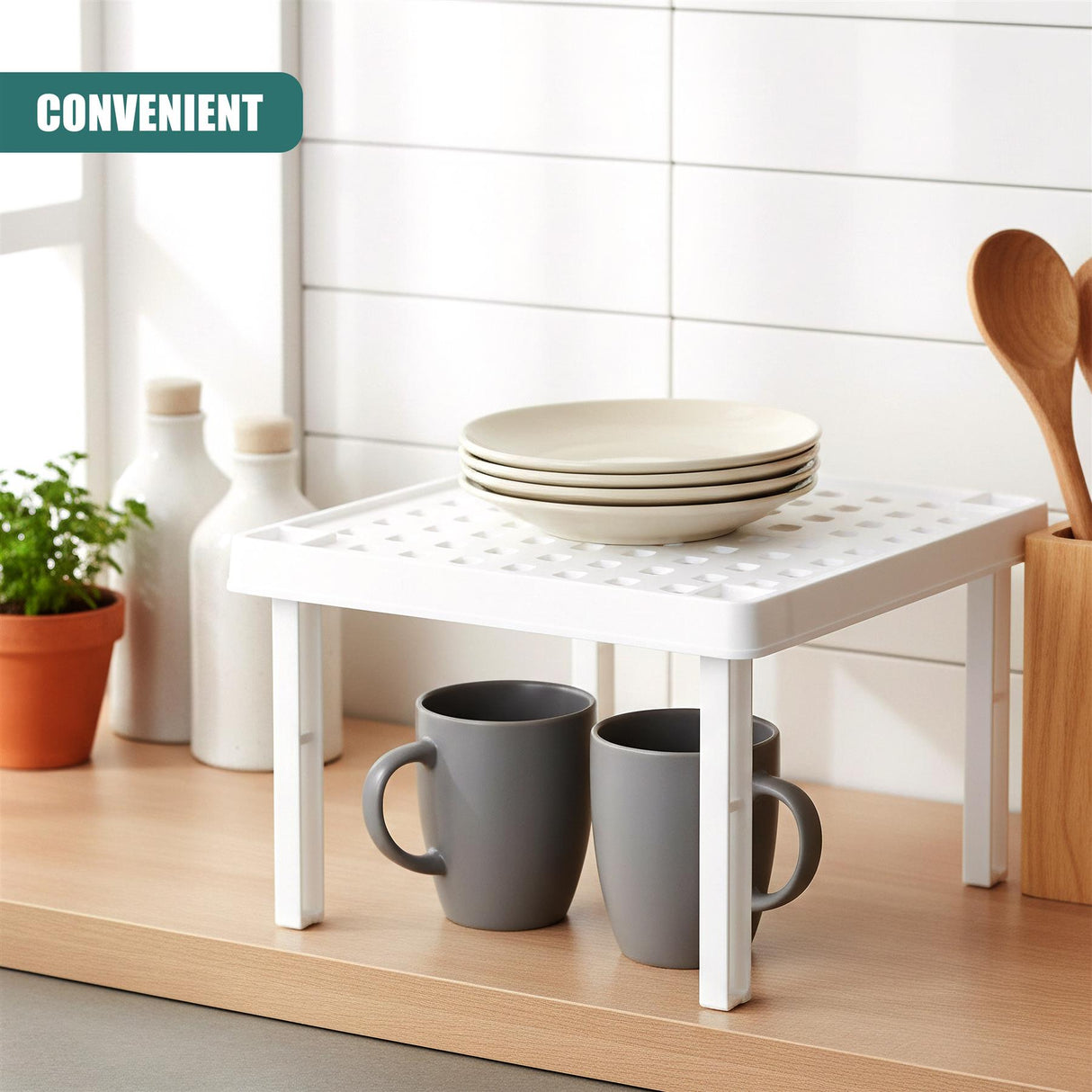 Kitchen Cabinet Stackable Insert Storage Shelf
