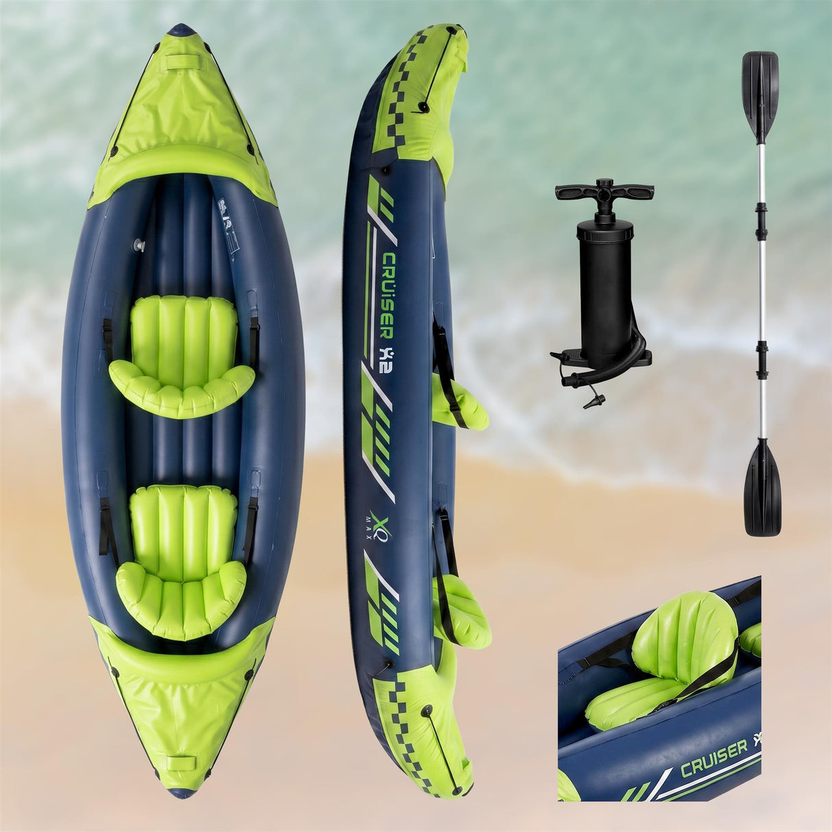 2 Person Inflatable Kayak Set