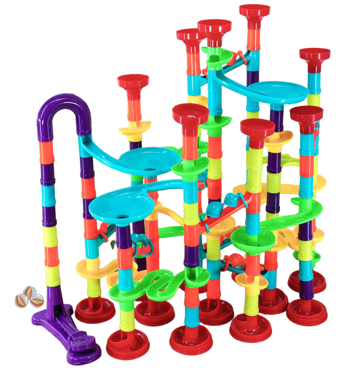 Pvc Marble Run 197 pieces Marble Run Set - Multi-Coloured - Toy - Race Track - Plastic ...