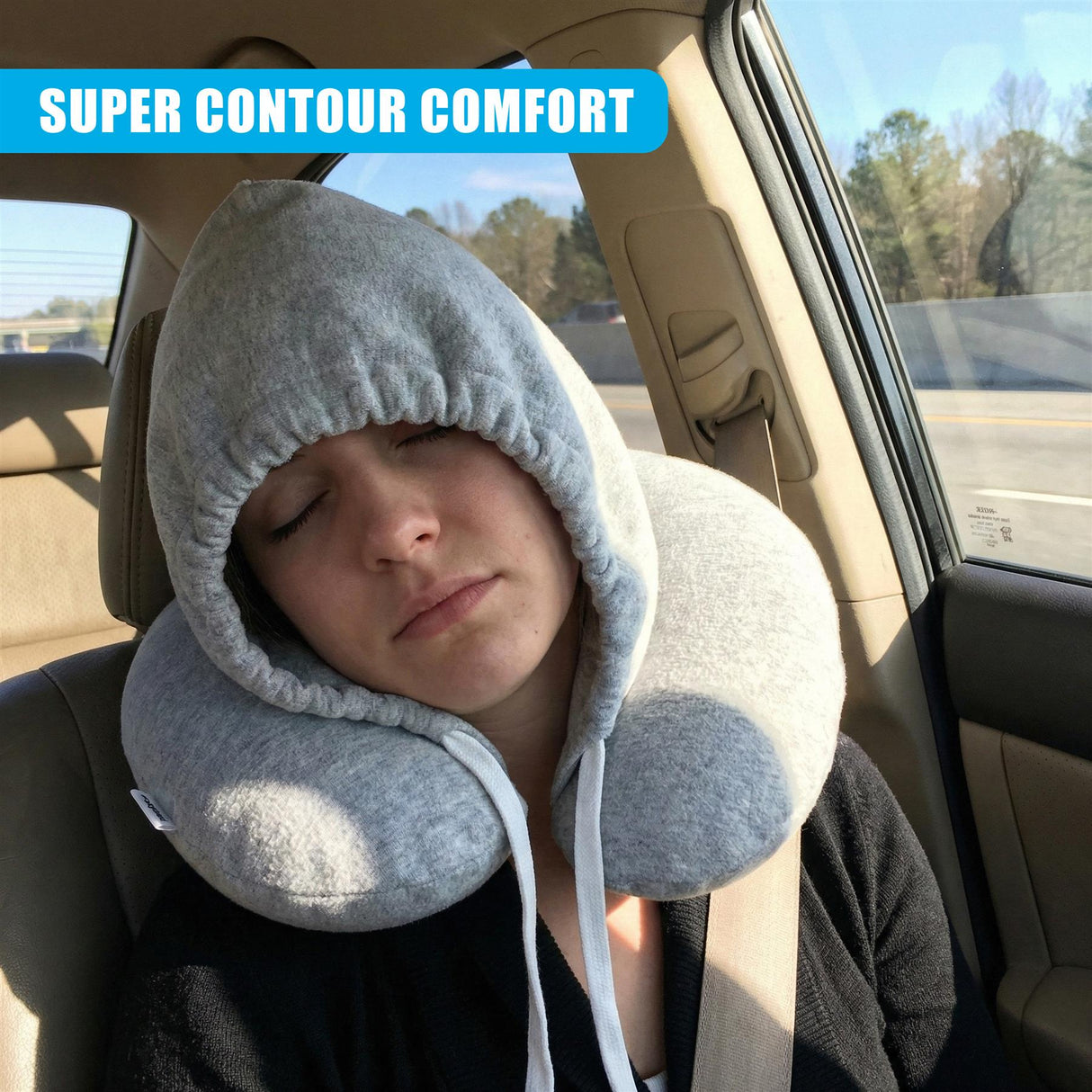 Soft Hooded Neck Travel Pillow
