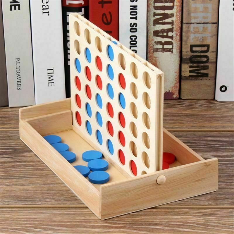 4 in a Row Traditional Wooden Game by The Magic Toy Shop - UKBuyZone