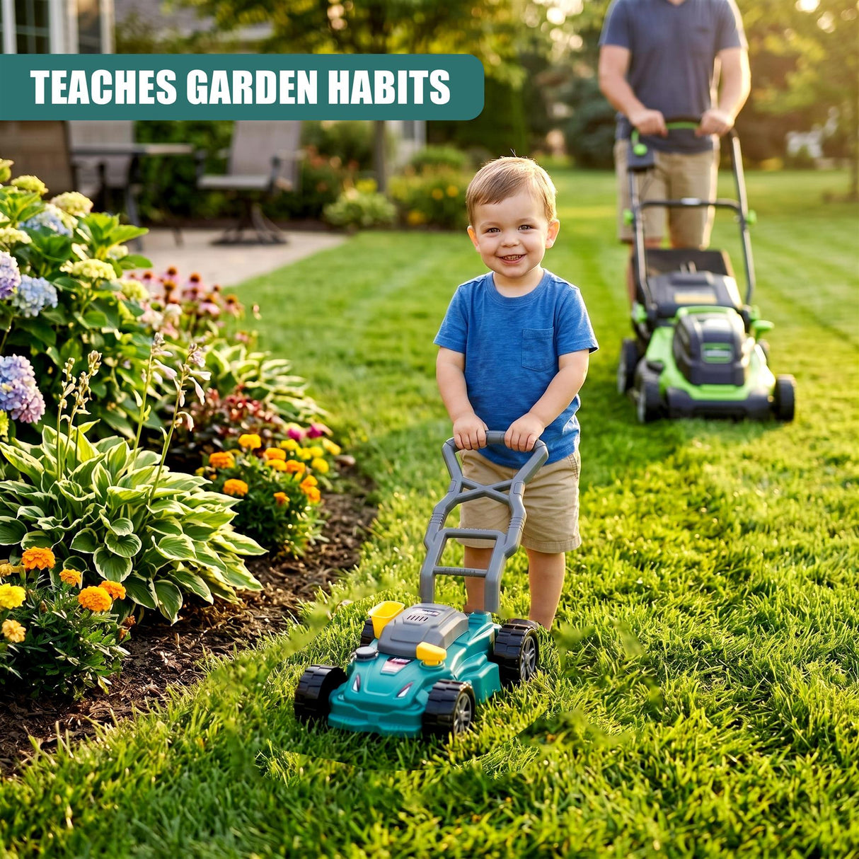 Toy Lawn Mower with Lights & Sounds