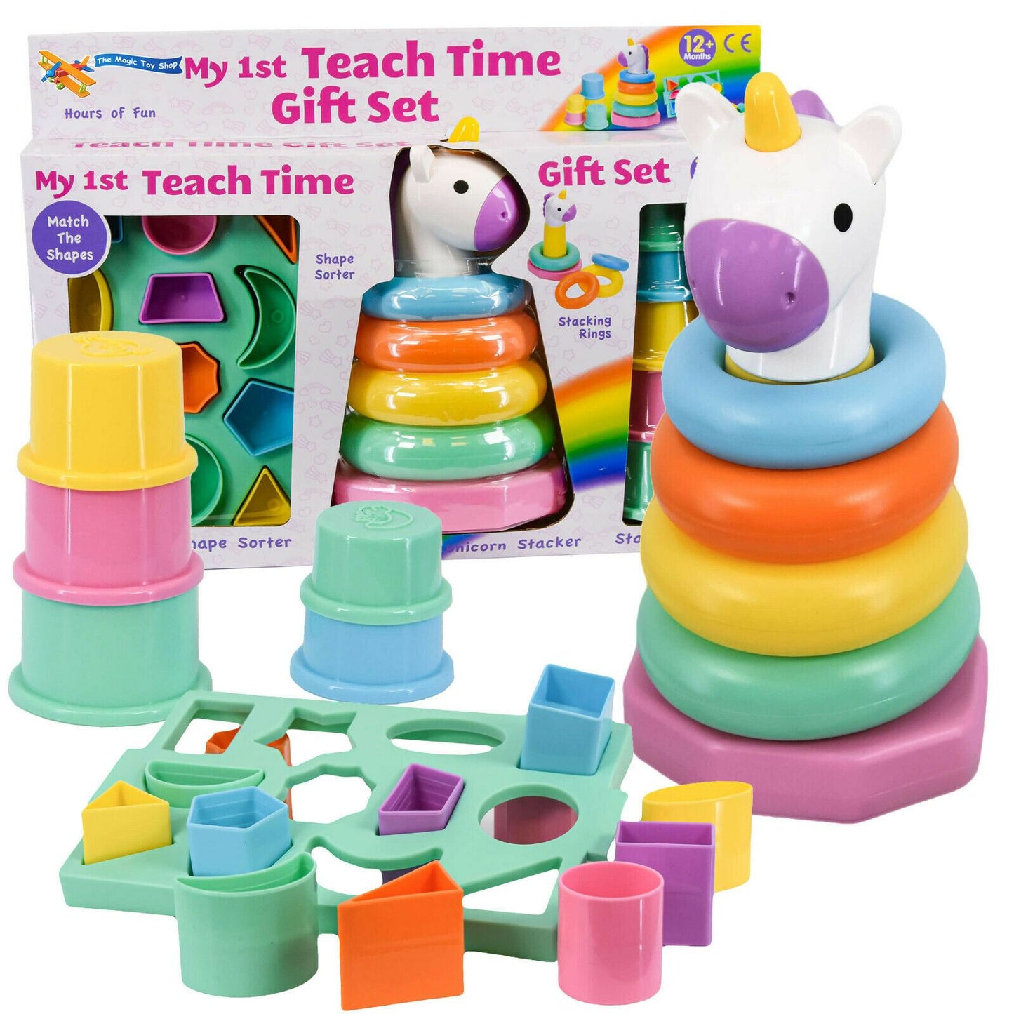 My 1st Sorting & Stacking Shapes Cups Rings Toy Set by The Magic Toy Shop - UKBuyZone