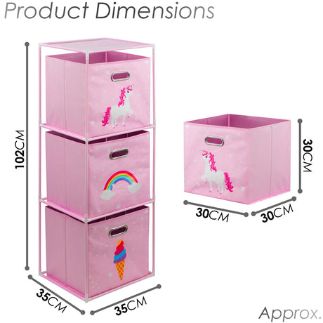 Kids Unicorn Design Storage Cubes by The Magic Toy Shop - UKBuyZone