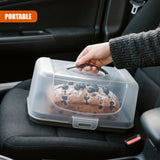 Rectangular Cake Carrier with Handle and Lid