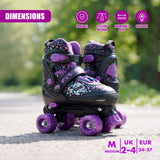 Black & Purple Kids Adjustable Roller Skates