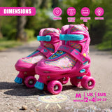 Pink Kids Adjustable Roller Skates