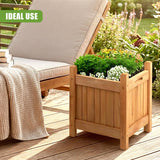Wooden Planters Square Set of 2