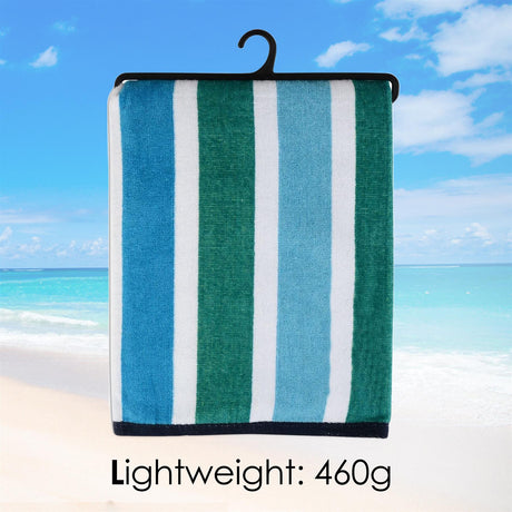 Large Velour Striped Beach Towel (Midnight Oasis) by Geezy - UKBuyZone