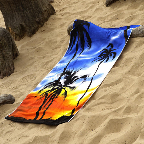 Beach Bath Towel Sunrise Design Microfibre Towel by GEEZY - UKBuyZone