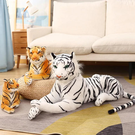 Medium White Tiger Soft Plush Toy by MTS - UKBuyZone