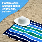 Velour Striped Beach Towel Midnight Oasis by GEEZY - UKBuyZone