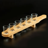 GEEZY Set of 6 Shot Glasses with Wooden Holder - 40ml