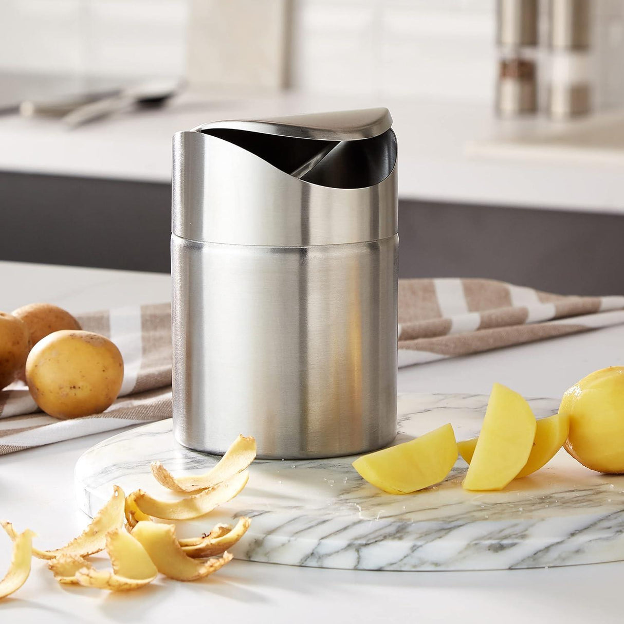 Geezy 1.5 L Stainless Steel Mini Rubbish Bin