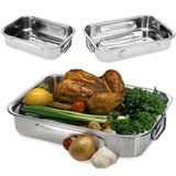 Set Of 3 Stainless Steel Roasting Trays