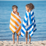 Beach Bath Towel Large Microfibre Orange Striped