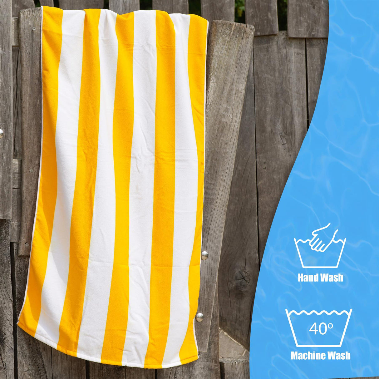 Beach Bath Towel Large Microfibre Orange Striped