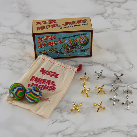 Traditional Metal Classic Jacks Game by The Magic Toy Shop - UKBuyZone