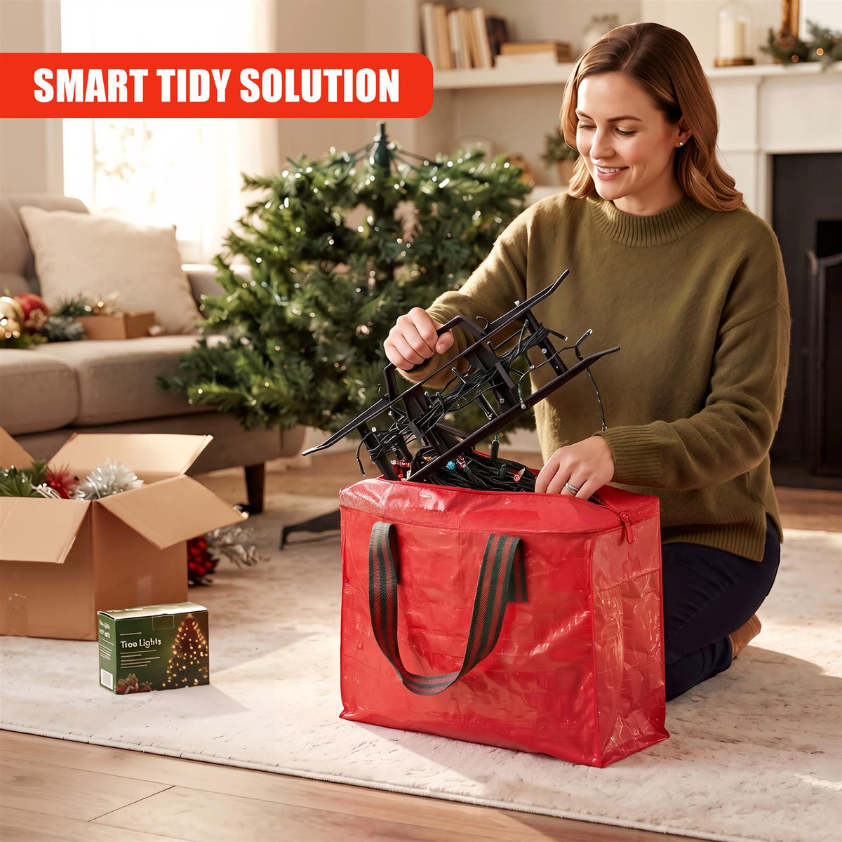 Christmas Lights Storage Bag & Cable Holders