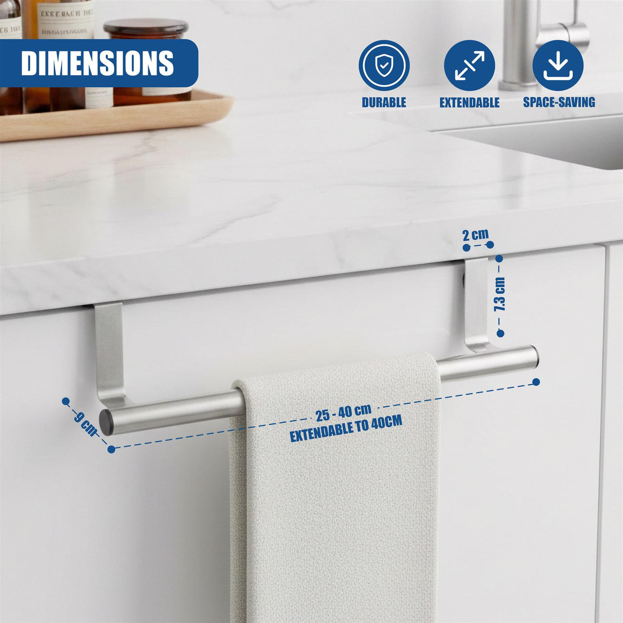 Extendable Over Door Tea Towel Rail