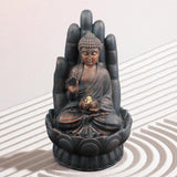 Palm Buddha Water Feature Outdoor With LED by GEEZY - UKBuyZone