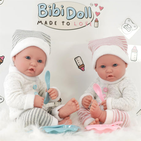 Twin Baby Dolls Dummy and Feeding Set by BiBi Doll - UKBuyZone