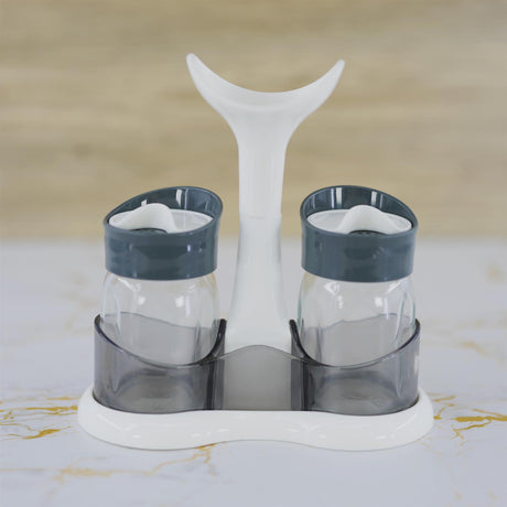 Salt and Pepper Shaker Set / Salt and Pepper Pots With Holder by Geezy - UKBuyZone