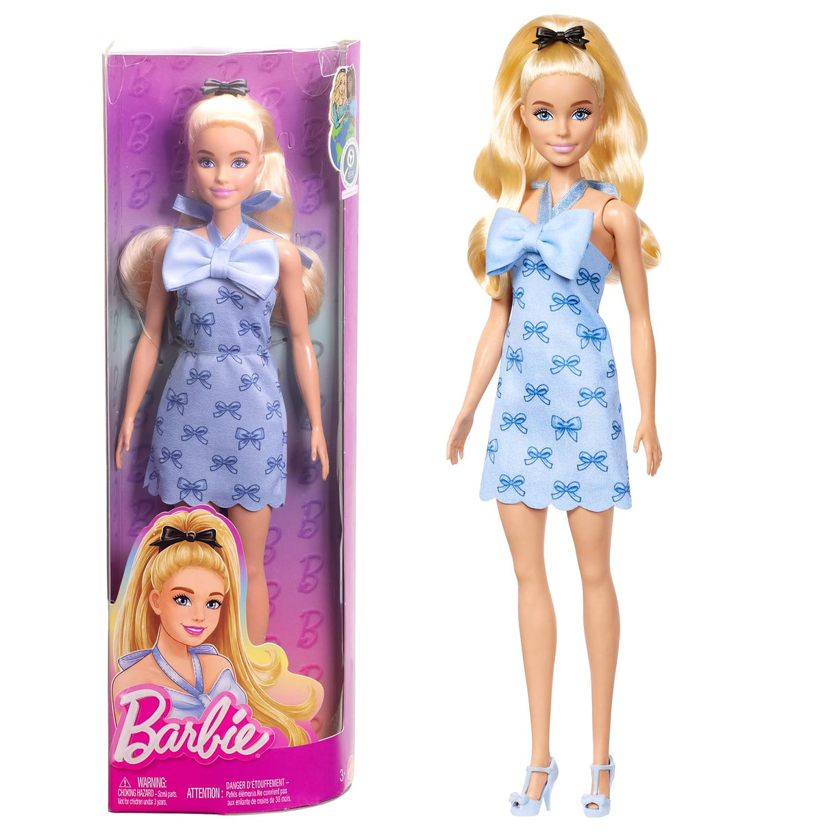 Barbie Fashionistas Doll, Blue Bow Halter Dress