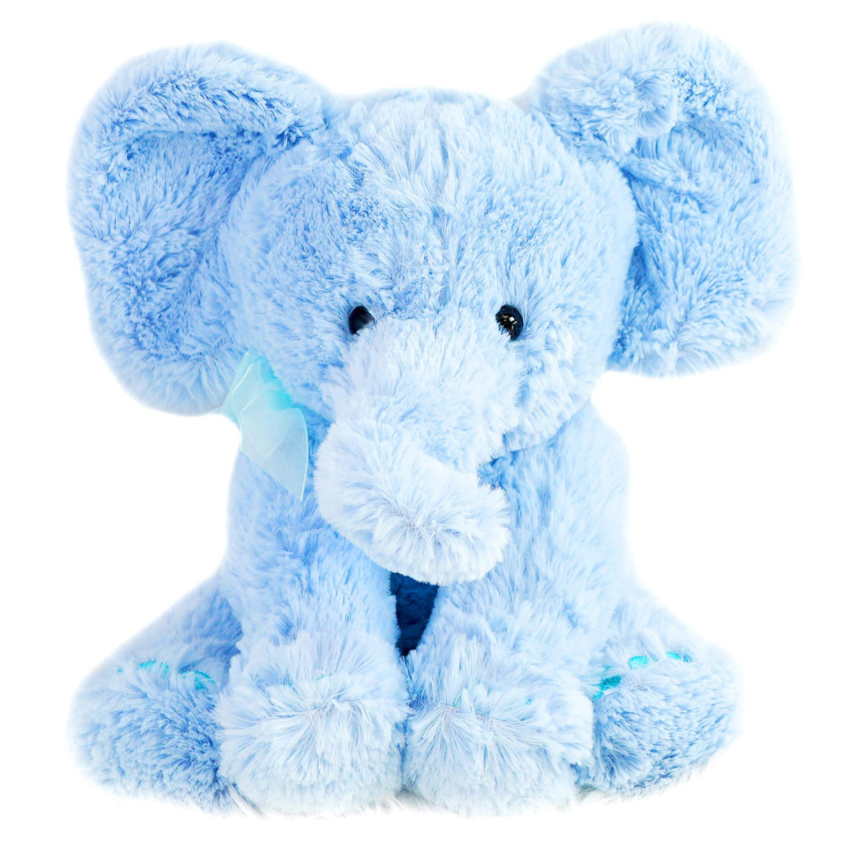 Soft toy, light blue color with plush texture, sitting upright against a white background. - UKBuyZone